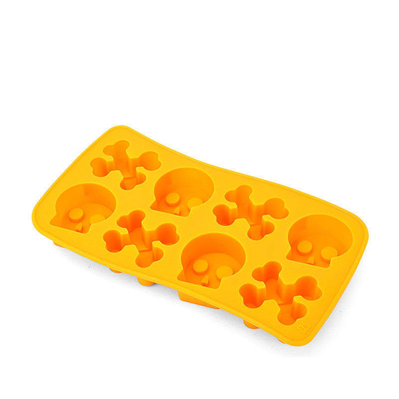 Large Square Black Silicone Ice Cube Mold Kitchen dealsniper-net Glamorous skulls yellow