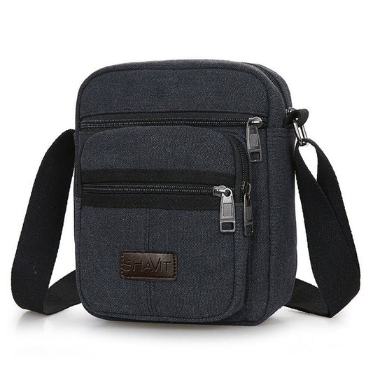 Messenger Bag Shoulder Bag Crossbody Canvas Bags Casual Satchel Vintage Bag Men dealsniper-net Black