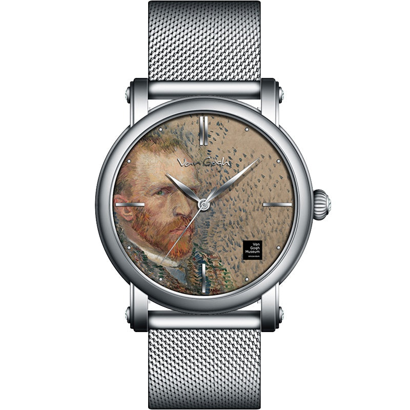 Van Gogh 3D Oil Painting Surface Steel Strap Men's Watch Jewelry DealSniper.net Gent021M