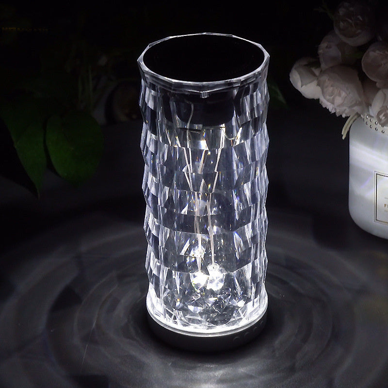 Crystal Lamp Atmosphere Light Desktop Sound Subwoofer Speaker Home Decor DealSniper.net White