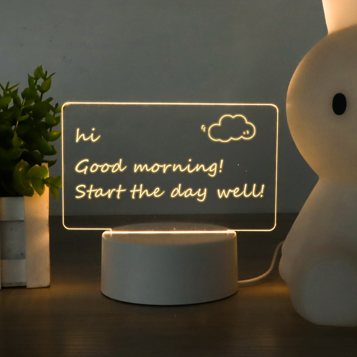LED Light Note Board Usb Desktop Night Light Home Decor DealSniper.net 2W Horizontal Picture 1PCS