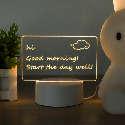 LED Light Note Board Usb Desktop Night Light Home Decor DealSniper.net 2W Horizontal Picture 1PCS