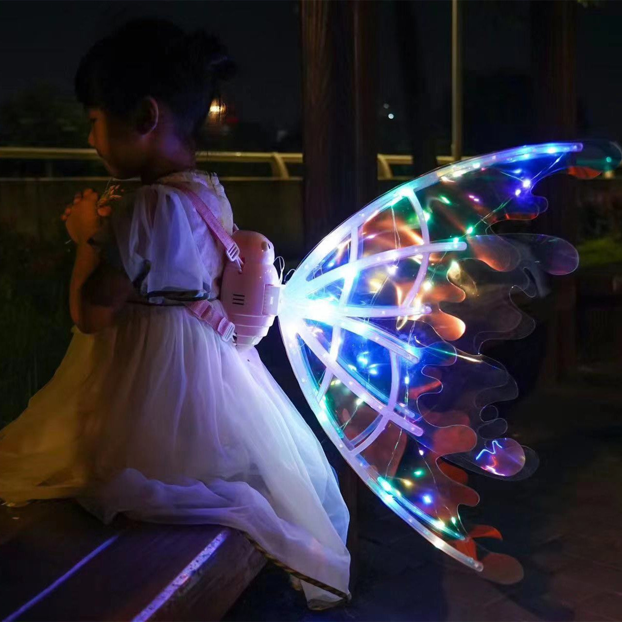 Girls Electrical Butterfly Wings With Lights Glowing Shiny Dress Kids dealsniper-net