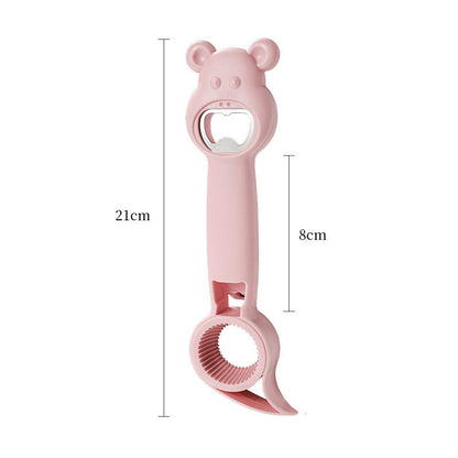 Four-in-one Beverage Bottle Opener Household Canning Can Opener Kitchen DealSniper.net Pink