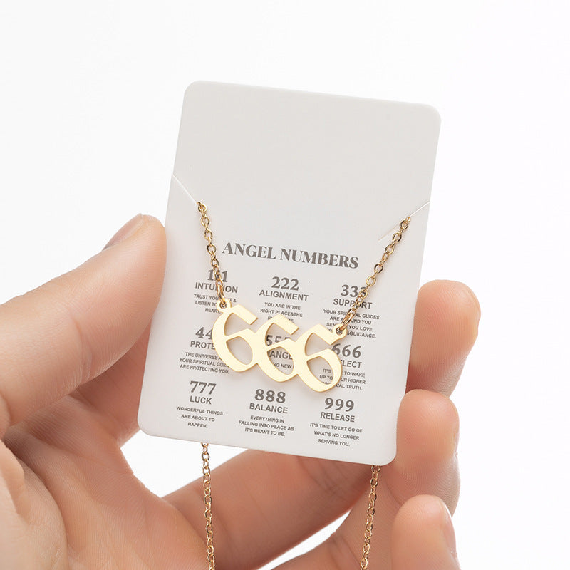 Women's New Angel Lucky Digital Pendant Necklace