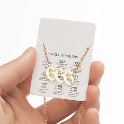 Women's New Angel Lucky Digital Pendant Necklace