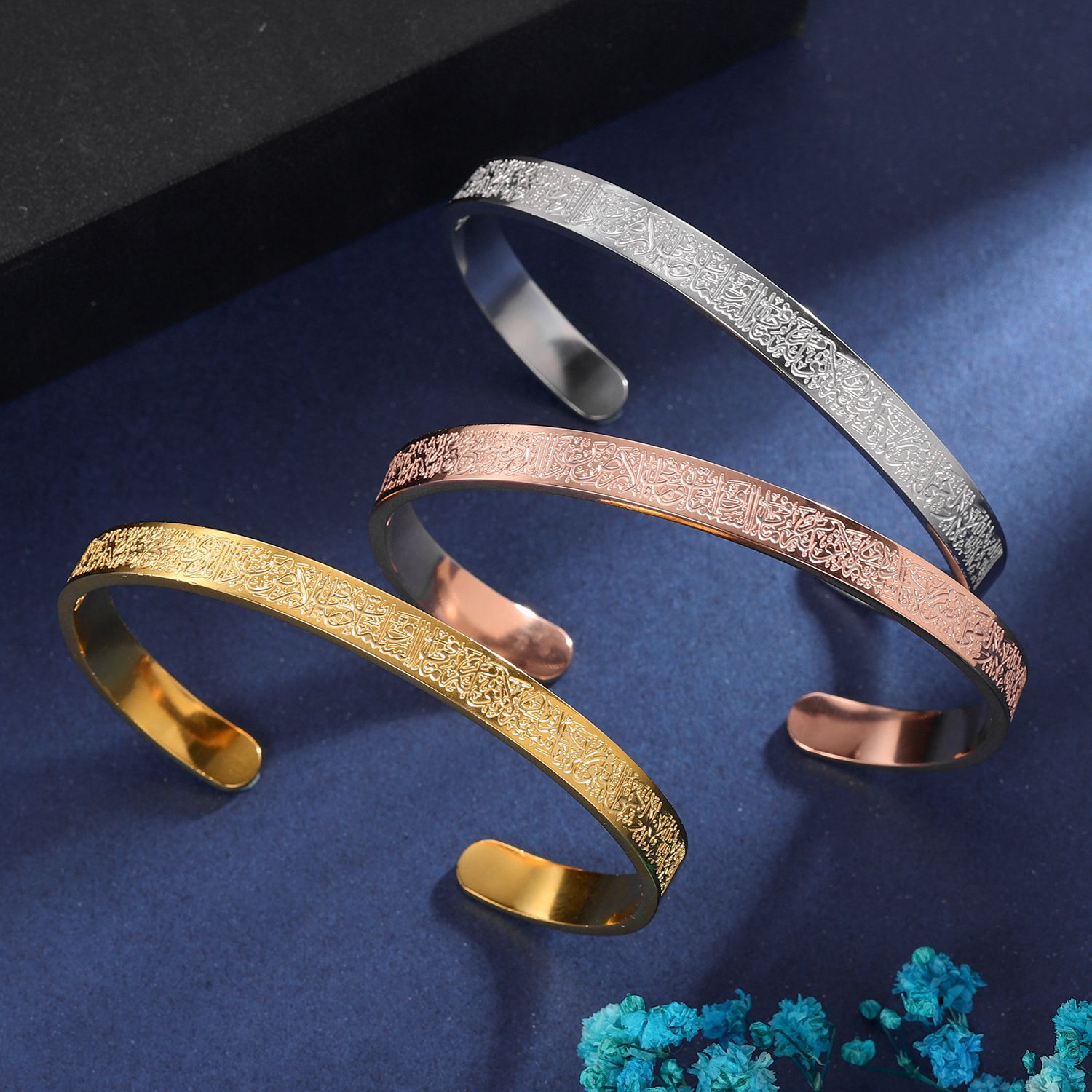Carved Stainless Steel Bracelet Men Women Jewelry Gym From House