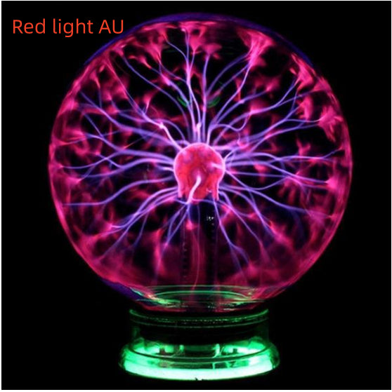 Plasma Lightning Ball Electronic Magic Light Electrostatic Home Decor Gym From House Red light AU 5in