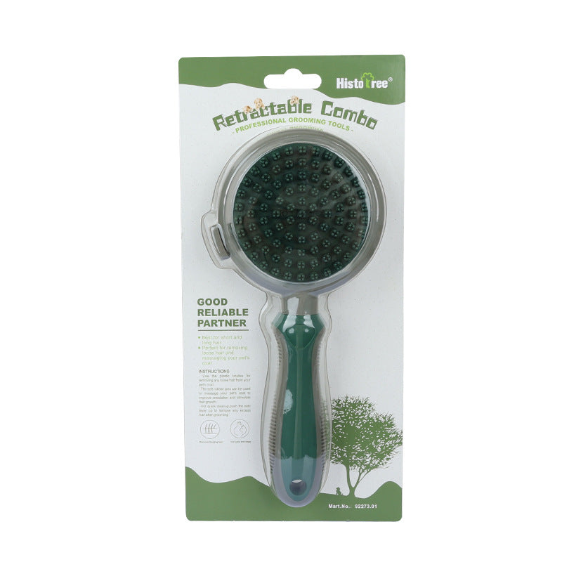 Pet Hair Removal Comb Cat Brush Self Cleaning Pets Gym From House Green