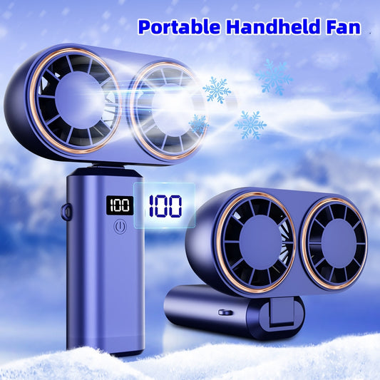 USB Handheld Mini Fan Foldable Portable Neck Hanging Fans Beauty dealsniper-net
