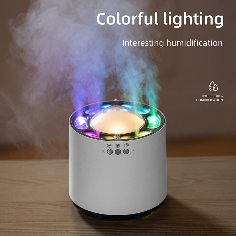 Voice Control Colorful Led Lamp Humidifier 800ml USB Cool Mist House dealsniper-net