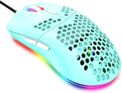 Gaming Mice Mouse 6400 DPI USB RGB Flowing Backlit Light Wired PC Laptop PS4 PS5 Random Color Gadgets dealsniper-net