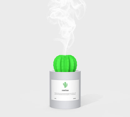 Air Humidifier Soft LED Light Cactus Ultrasonic Aroma Essential House DealSniper.net Grey USB