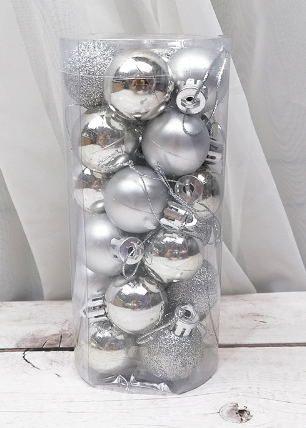 Christmas Decoration Shiny Matte Christmas Ball Holidays DealSniper.net 6cm Silver