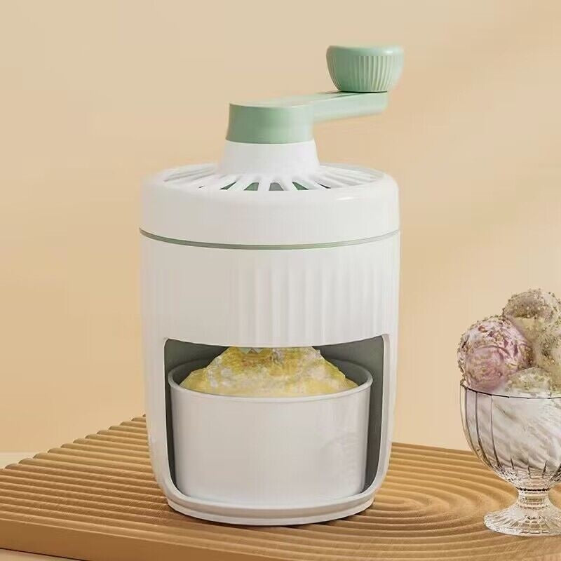 Hand-cranked Ice Shaving Machine Ice Crusher Kitchen Gym From House Green