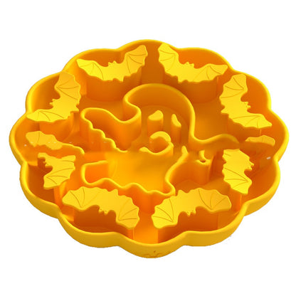 Anti-choke Slow Feeding Anti-tumble Multi-functional Dog Bowl Pets dealsniper-net Pumpkin Yellow