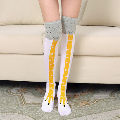 Spring And Autumn Knee Socks Funny Chicken Socks Women DealSniper.net