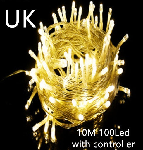 LED Curtain Garland On The Window USB String Lights Holidays DealSniper.net Warm White with controller 10M100Led
