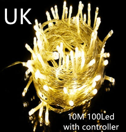 LED Curtain Garland On The Window USB String Lights Holidays DealSniper.net Warm White with controller 10M100Led