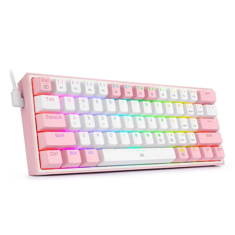 RGB Light Dual Keycap Wired Mechanical Keyboard Electronic dealsniper-net white pink