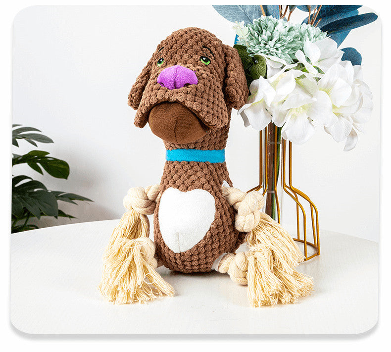 Dog Plush Toy Vocalization Bite-resistant Cotton String Pets dealsniper-net