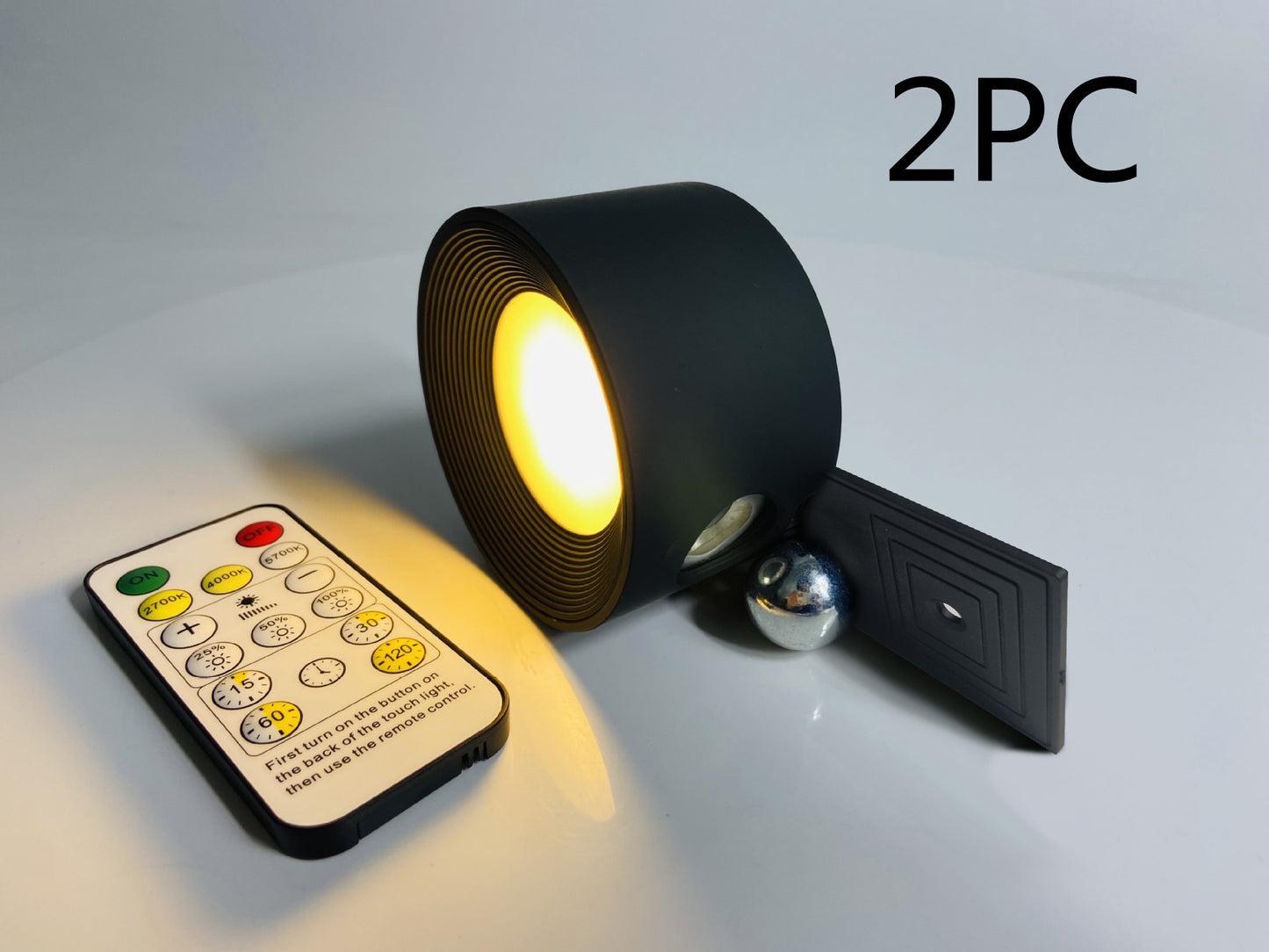 New Punch-free Touch Lamp House Gym From House Circular black remote control Touch style 2700k to 4000k to 5700k 2PC