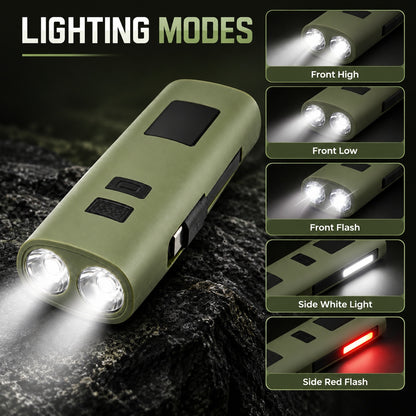 Rechargeable Z818 Green Portable Bicycle Flashlight Power Bank Outdoor DealSniper.net