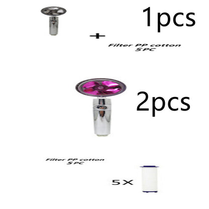 Propeller Driven Shower Head With Stop Button And Cotton Filter House DealSniper.net 15set