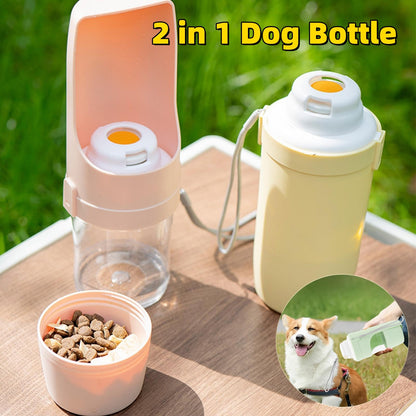 2 In 1 Travel Dog Water Bottle Pet Water Dispenser Feeder Kitchen dealsniper-net