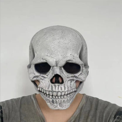 Full Head Skull Mask Helmet With Movable Jaw 3D Skeleton Skull