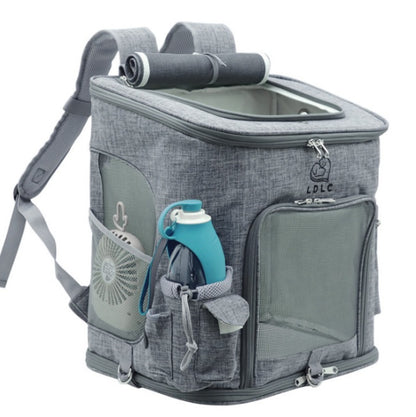 Transparent Portable Cat Backpack Pet Bag Pets Gym From House Light grey Bag L