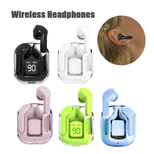 New Mini Transparent Wireless Bluetooth Headset Digital Display Gadgets dealsniper-net