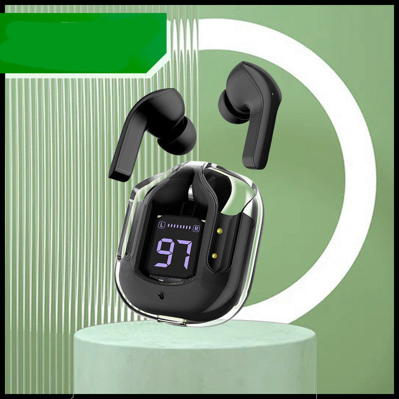 New Mini Transparent Wireless Bluetooth Headset Digital Display Gadgets dealsniper-net Black