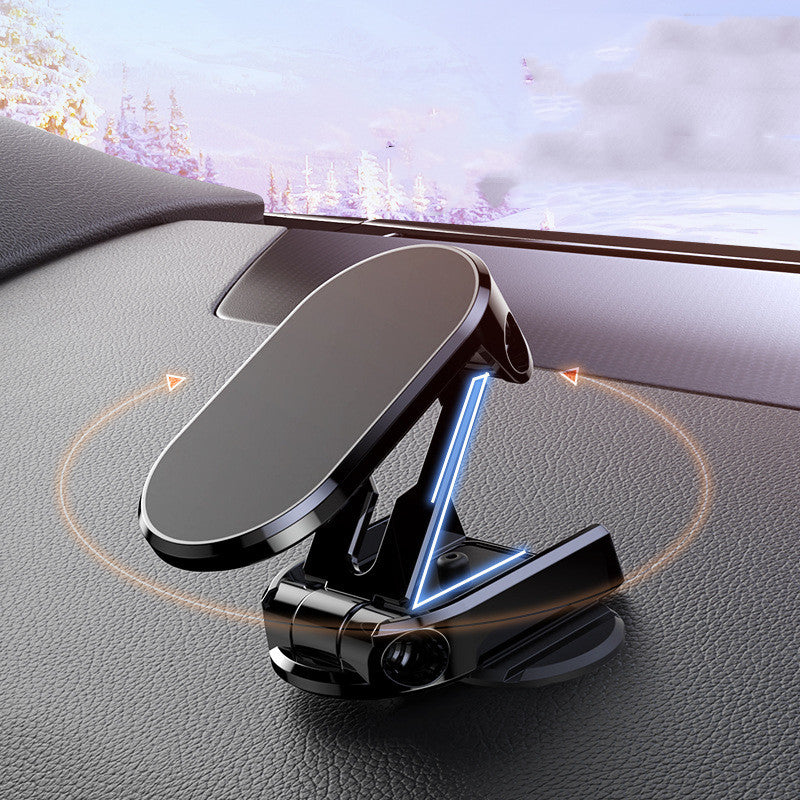 Rotate Metal Magnetic Car Phone Holder Foldable Universal Vehicle Gym From House Folding Magnetic Black