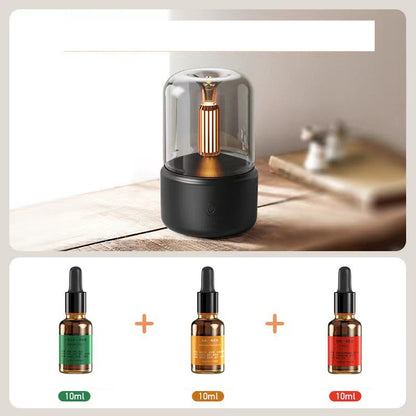 Creative Simulation Candle Light Aroma Diffuser Home Home Decor DealSniper.net Black with 3essential oils USB