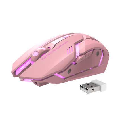 Wireless Charging Silent Gaming Mouse Machinery Electronics dealsniper-net Pink