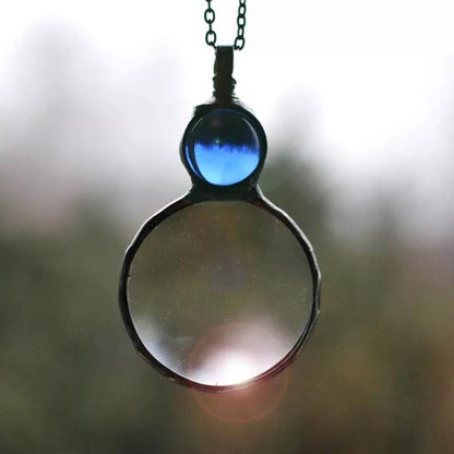 New Mother's Day Magnifying Glass Pendant Necklace Jewelry Gym From House