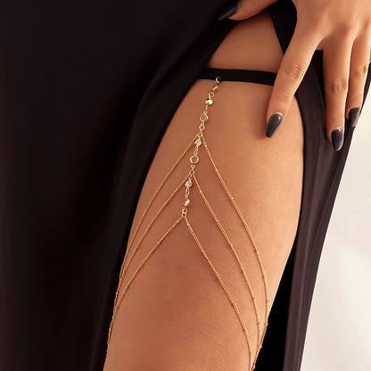 Leisure Beach Pearl Leg Ring Body Chain Women DealSniper.net 02Gold0130