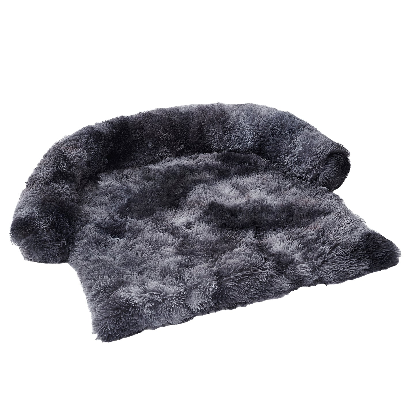 Calming Dog Bed Fluffy Plush Dog Mat For Furniture Protector Pets dealsniper-net Tiedye dark grey