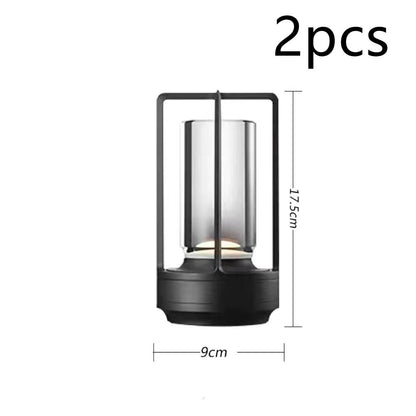 Removable USB Rechargeable Touch Bar Modern Table Lamp House BlenderJuice.com CJ Black Touch 2pcs