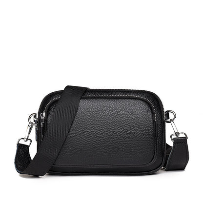 Trendy Fashion Multi-layer Leather Handbag Women Gym From House Black