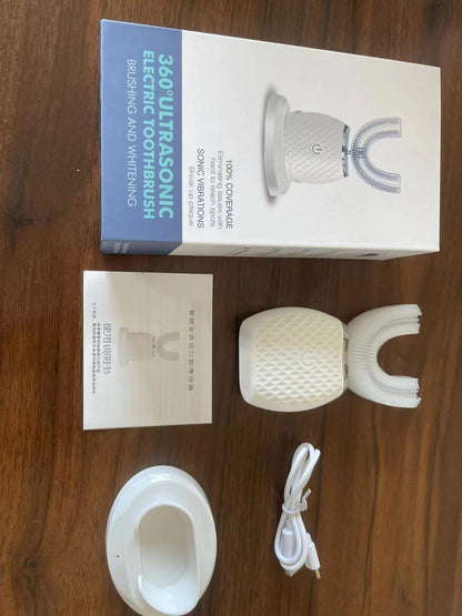 Lazy Fully Automatic Electric Toothbrush Intelligent Ultrasonic Health DealSniper.net White USB