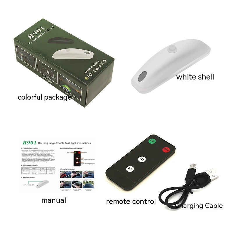 Car Remote Pilot Light Rain Fog Weather Anti-collision Help Strobe Light Vehicle dealsniper-net White Single Pack