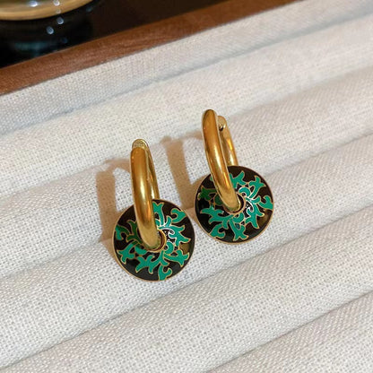 Simple Elegance Retro Painted Drop Oil Exquisite Earrings Jewelry dealsniper-net