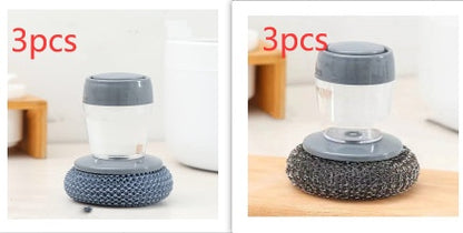 Kitchen Soap Dispensing Palm Brush Cleaner Kitchen DealSniper.net A and B 3set