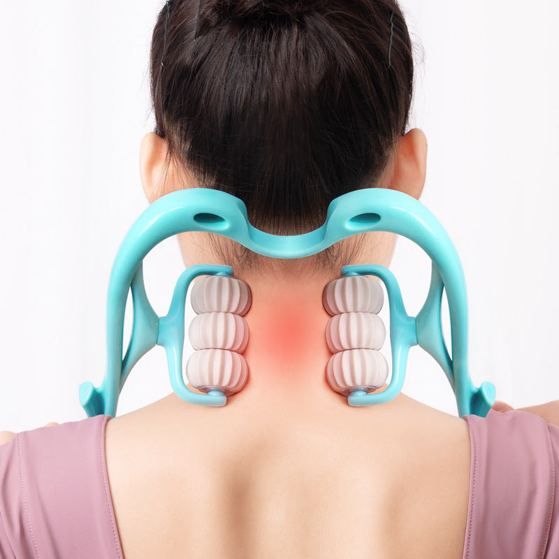 Multifunctional Manual Six-wheel Neck Massager Massage Relieve Roller Massage Tool Health Gym From House