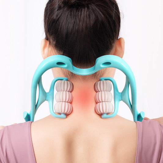 Multifunctional Manual Six-wheel Neck Massager Massage Relieve Roller Massage Tool Health Gym From House