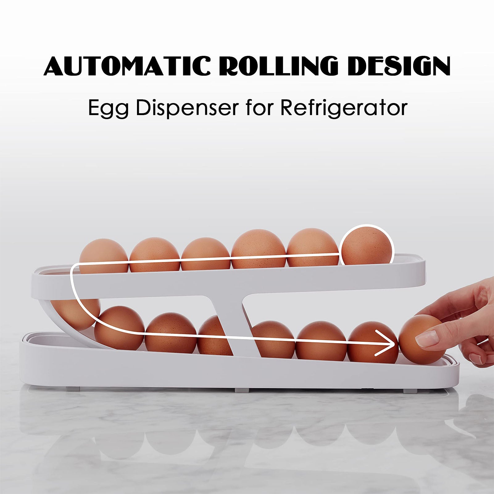 Automatic Scrolling Egg Rack Holder Storage Box Egg Basket Kitchen dealsniper-net