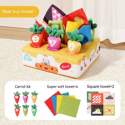 Two-in-one Pulling Radishes Paper Extraction kids toys DealSniper.net Bus Radish