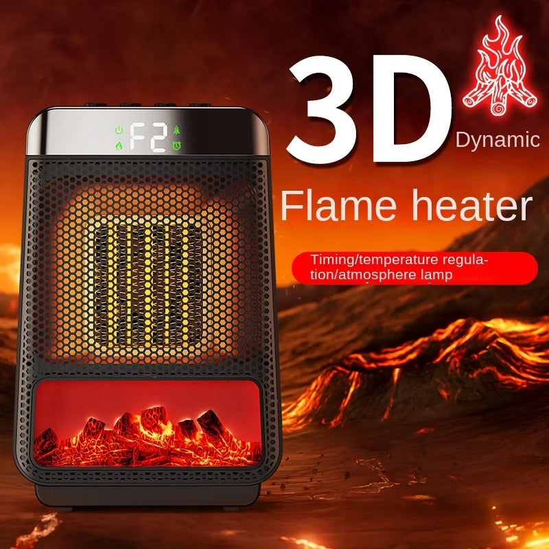 Fan Heater 3D Dynamic Flame Bathroom Home Heater Gadgets DealSniper.net